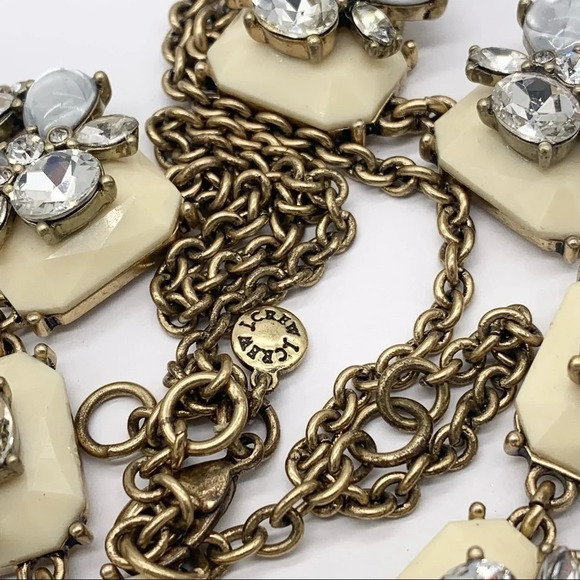 J. Crew Cream Jeweled Links Necklace - Picture 3 of 3